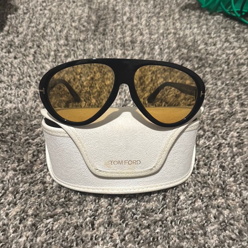 Tom Ford Black and Gold Aviator Sunglasses